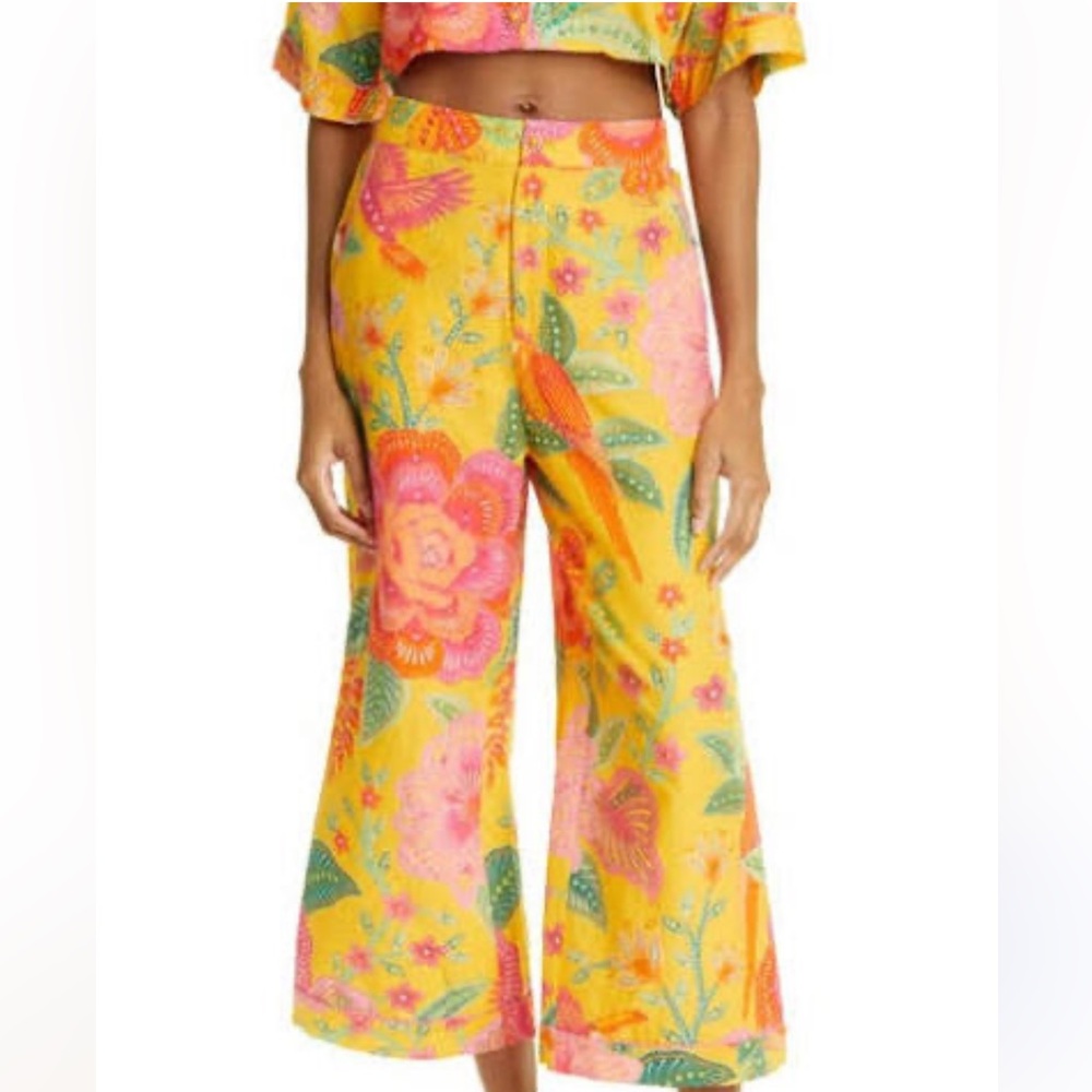 FARM RIO Macaw Bloom Wide Leg Pants Size M NWT